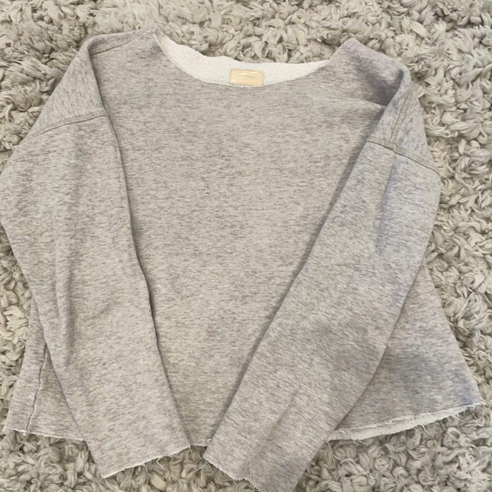 Mother Denim: Grey crop sweatshirt